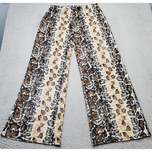 Ariella Hip & Chic Maserati Crepe Pants Women Multi Snake Print Wide-Leg Stretch